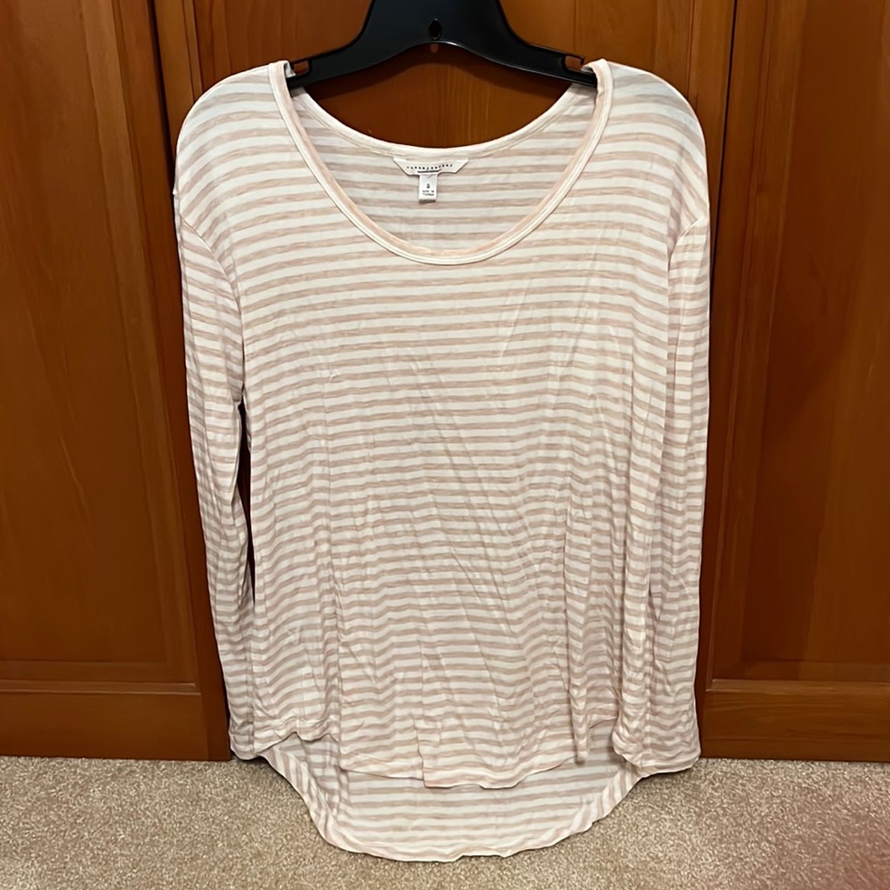 Pink and White striped Banana Republic long sleeve